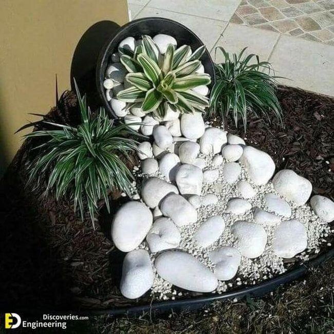 White Stones Spilling Garden Drama