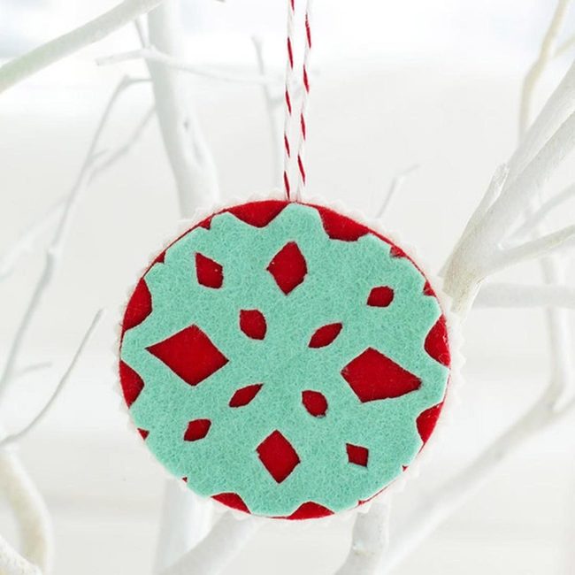 Red Cutout Ornaments Cast Shadows