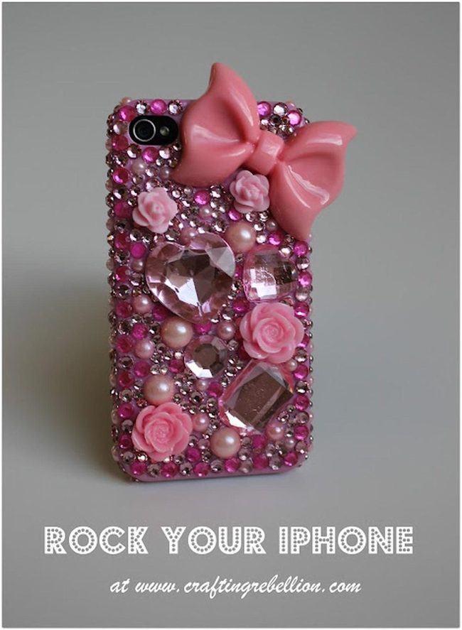 Pink Gem Bow Phone Case