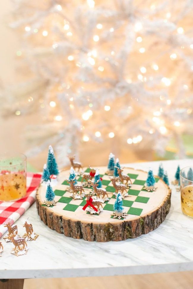 Winter Checkers Board For Family Gatherings