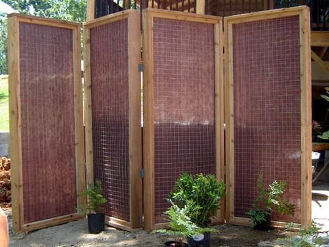 Fabric Draped Wooden Privacy