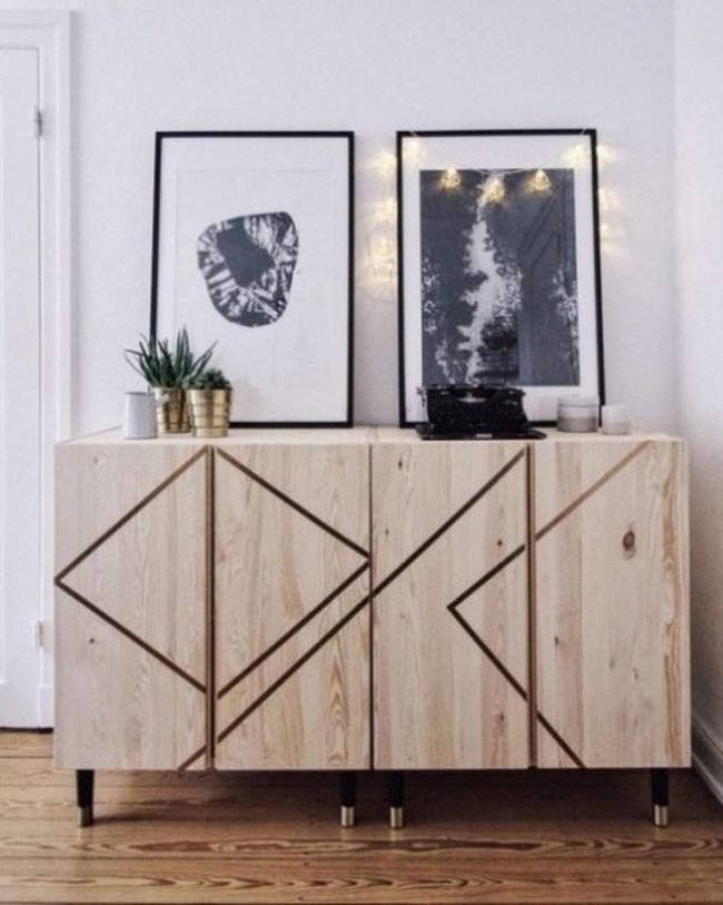 Black White Geometric Wood