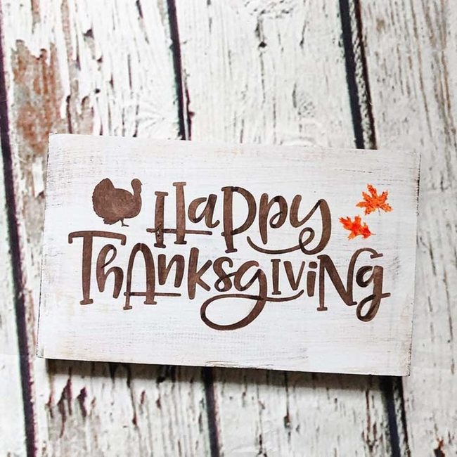 Hand-Painted Wood Gratitude Sign
