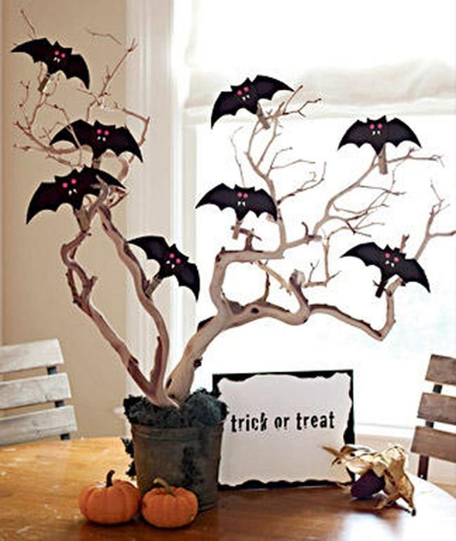 Bats And Pumpkins On Dark Moss