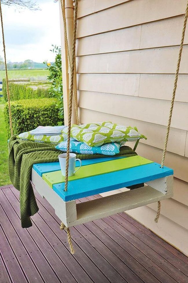 Teal And Lime Pallet Swing