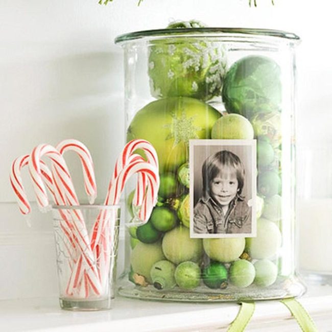 Green Ornaments With Vintage Memory