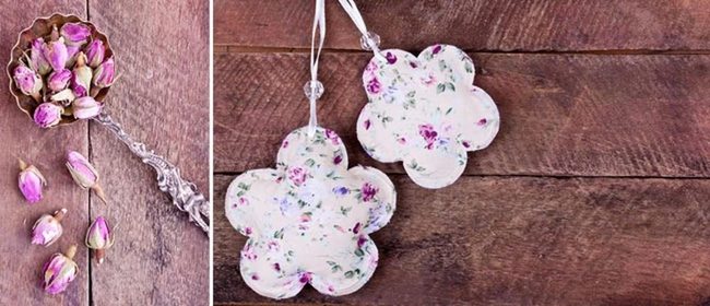 Pink Rosebuds Silver Spoons Wood