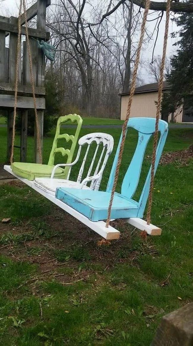 Vintage Chair Swings Garden Gold