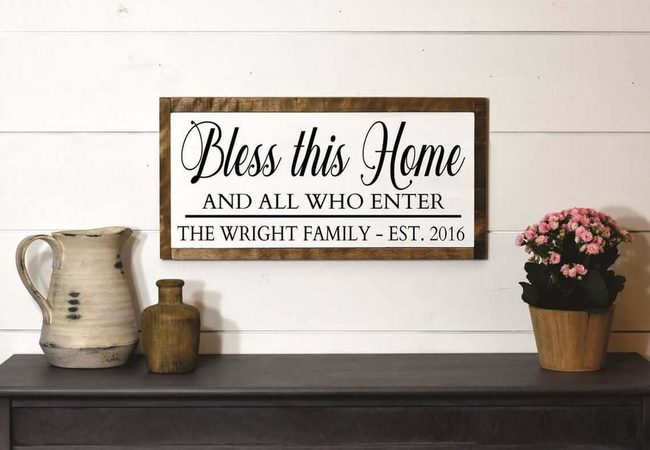 Black Lettering White Wood Sign