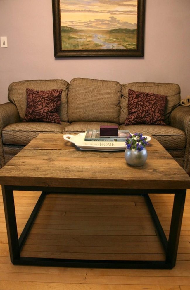 Brown Couches With Purple Accents