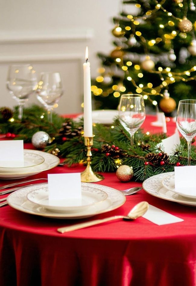 Gold Candlelight Christmas Tablescape