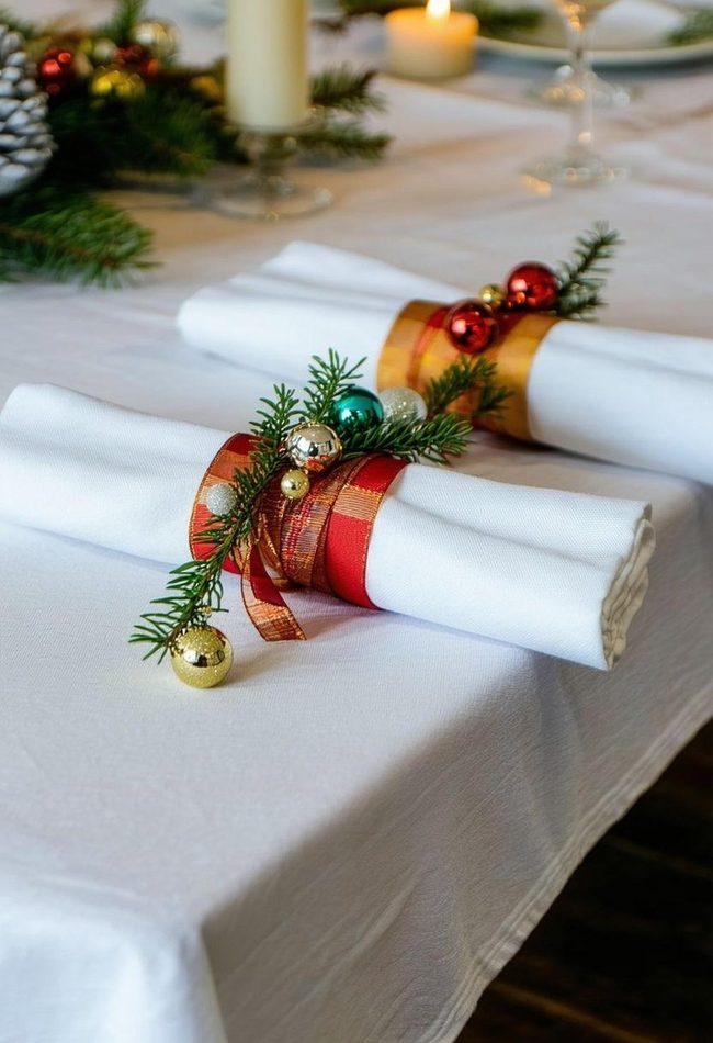 Ornament Ribbon Napkin Rings