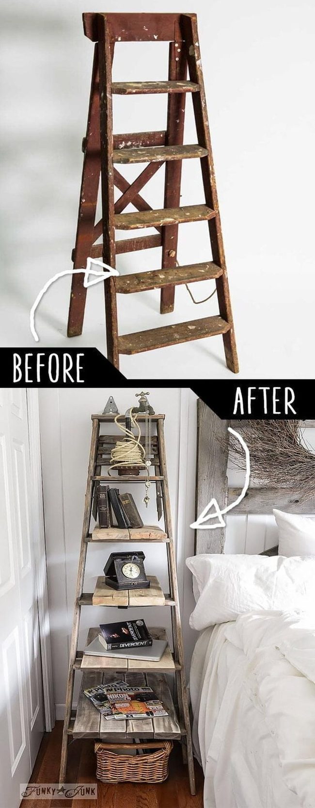 Wooden Ladder Shelving Statements