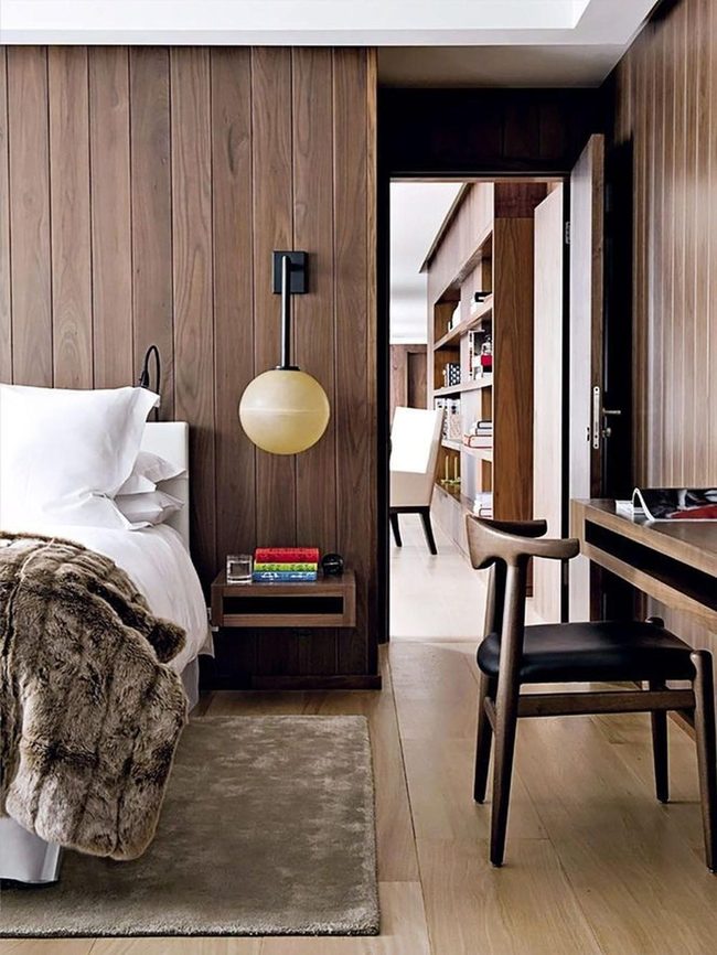 Wood Walls White Bedding Simplicity