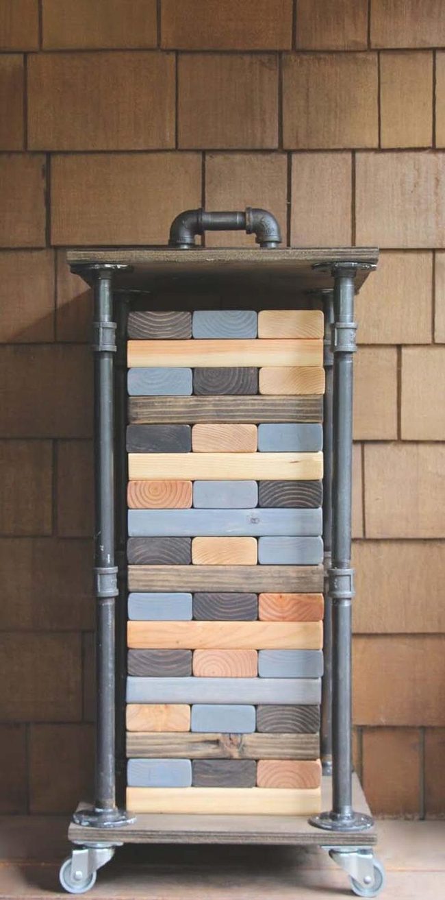 Oversized Blue Wooden Blocks