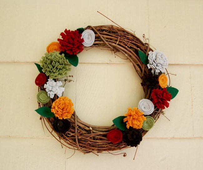 Felt Flowers On Twisted Branches