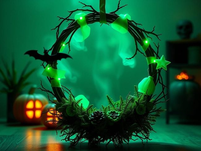 Black Feather Witch Door Wreath