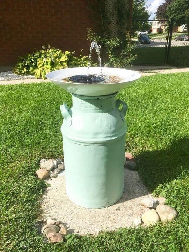 Blue-Green Metal Jug Fountain