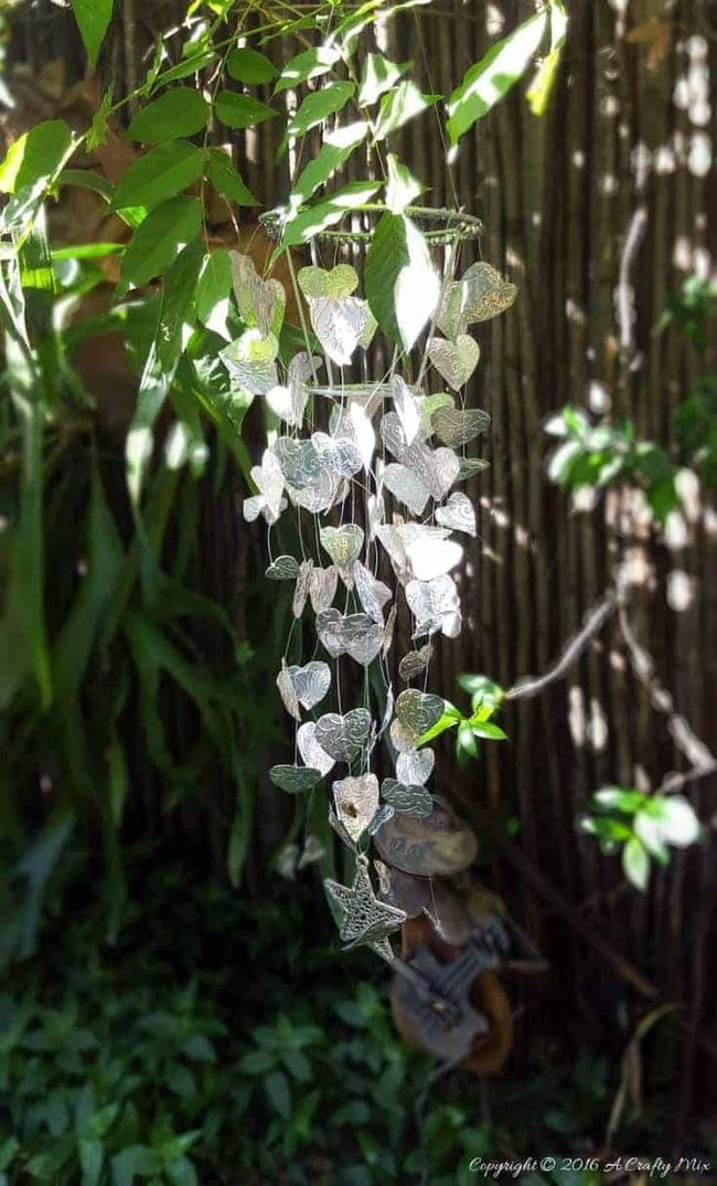 Silver Bleeding Hearts Wind Chimes