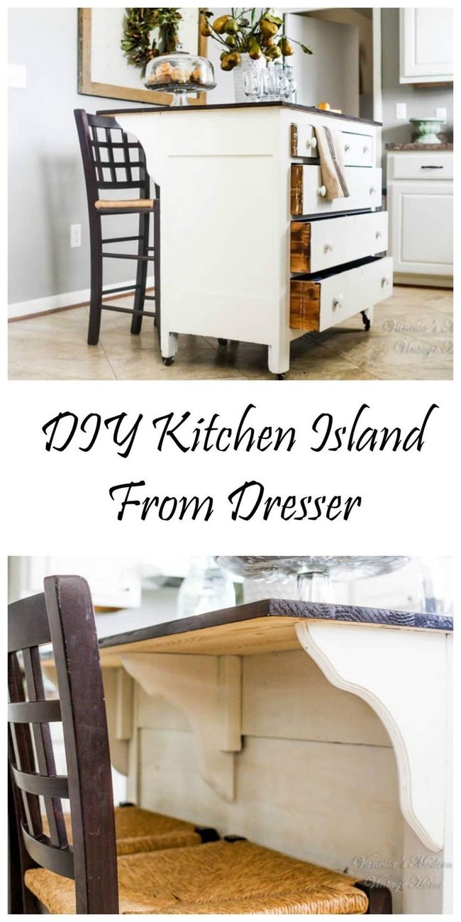 Repurposed Dresser Kitchen Island