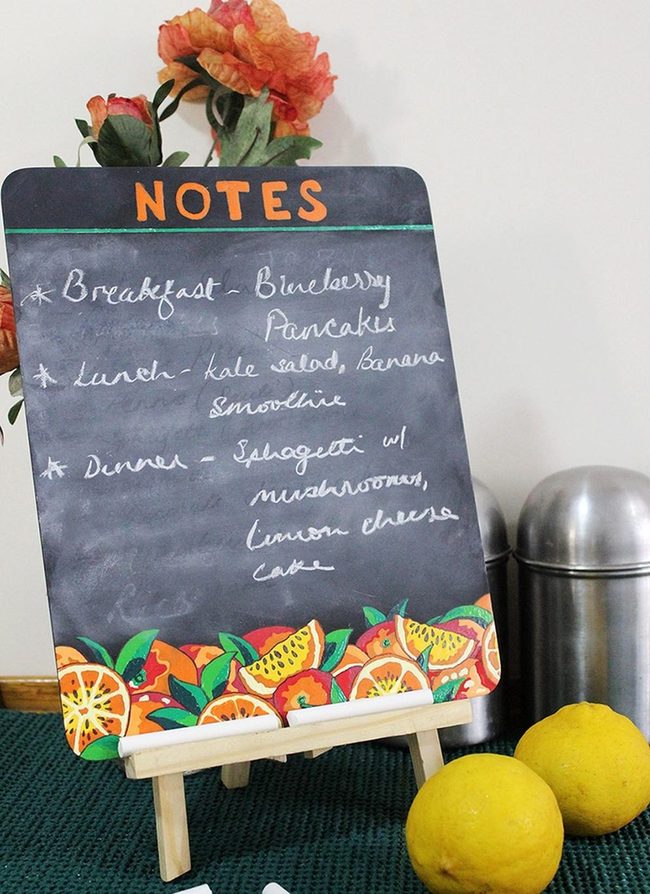 Bright Orange Lettering Kitchen Chalkboard