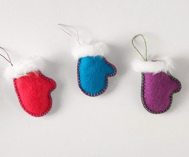 Jewel-Toned Felt Mittens