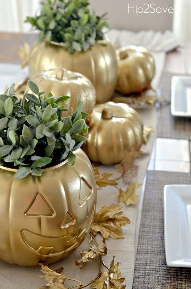 Metallic Pumpkins Modern Fall