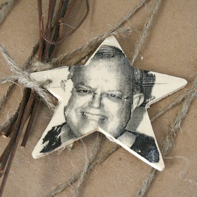 Wooden Stars With Black And White Photos