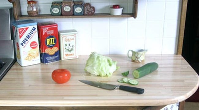 Wooden Counter Fresh Produce Prep