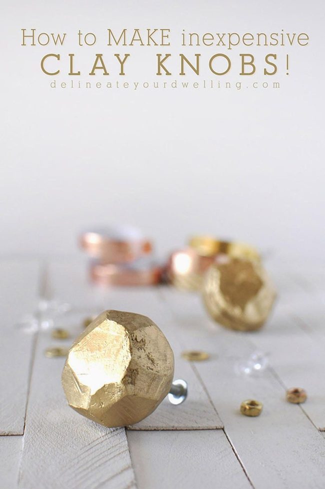 Gold-Kissed Clay Cabinet Knobs