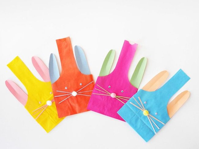 Pastel Paper Bunny Bags