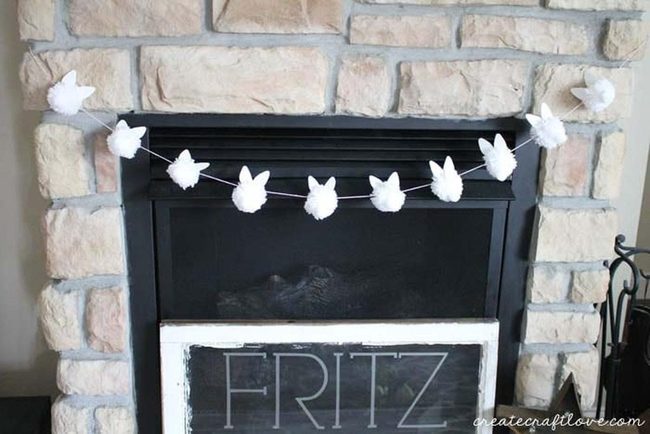 Fluffy White Bunny Pom-Poms