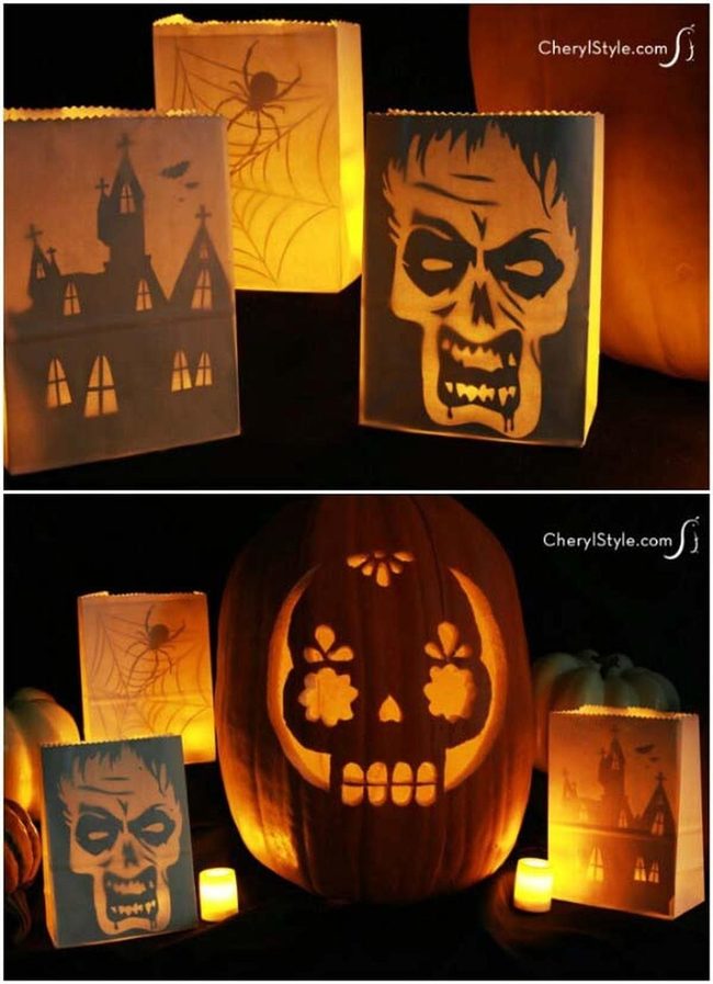 Glowing Paper Bag Luminaries