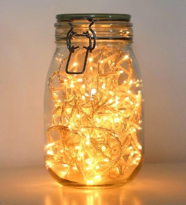 Golden Glass Jar Luminaries