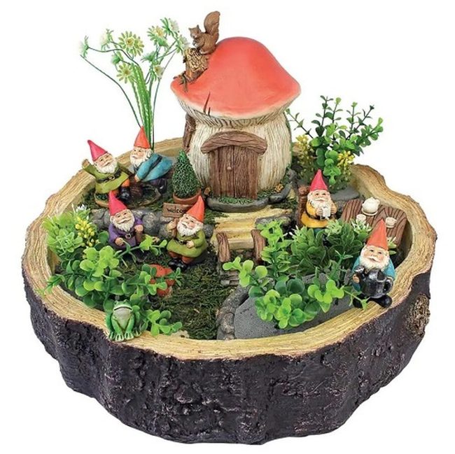 Moss-Covered Logs With Tiny Gnomes