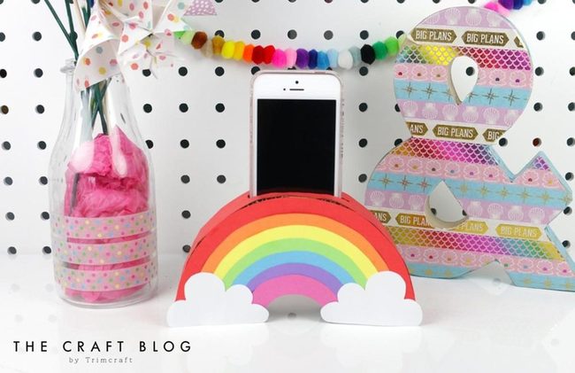 Rainbow Phone Holder Workspace Spark