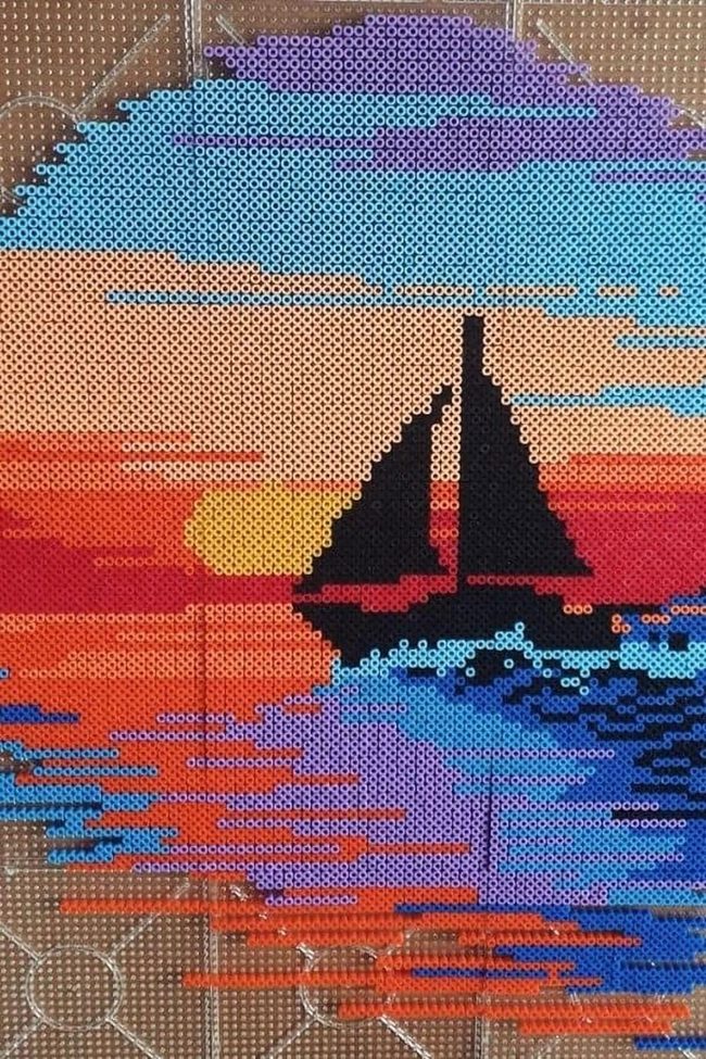 Sunset Ocean Beads Miniature Art