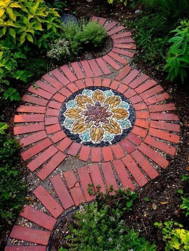 Recycled Brick Floral Pathways