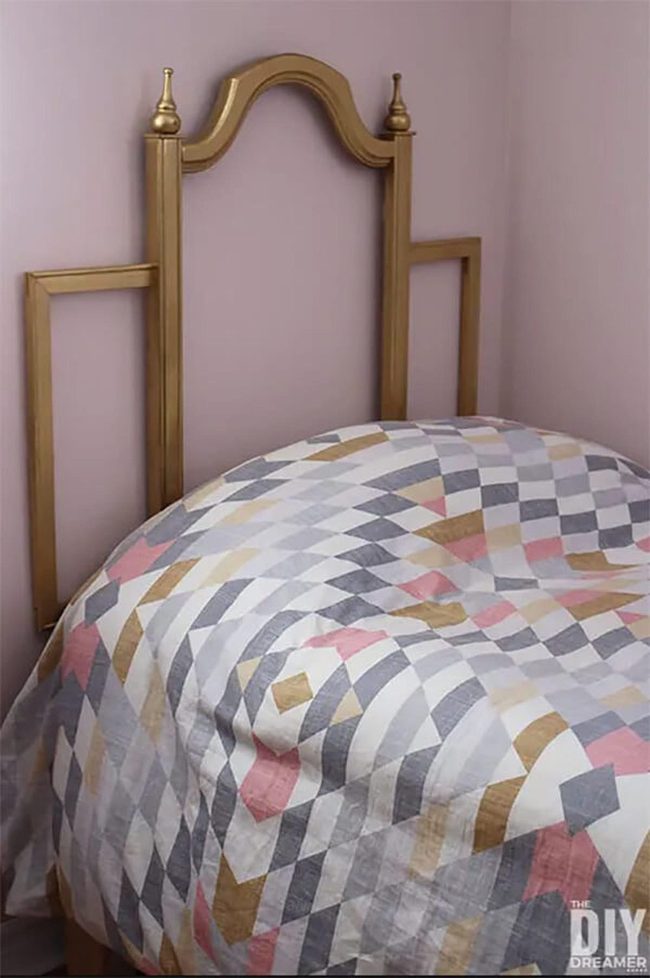 Metallic Frame Castle Headboard