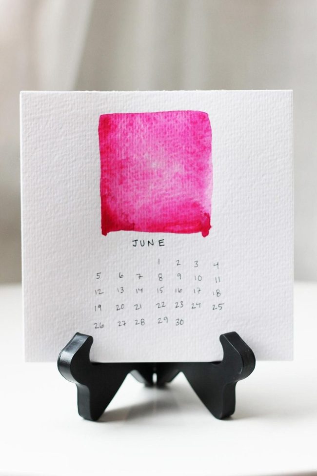 Pink Watercolor June Calendar