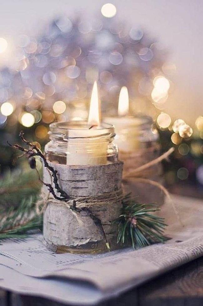 Birch Bark Candles Winter Woods