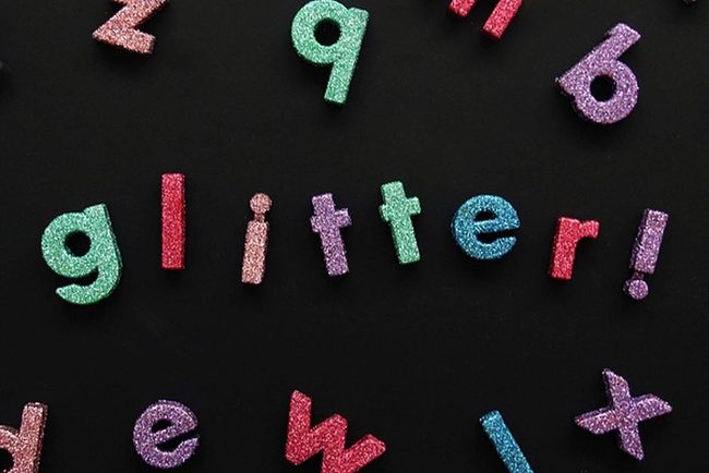 Sparkling Letters On Dark Canvas