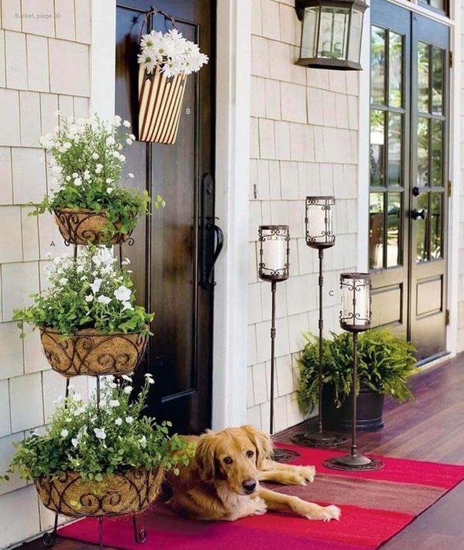Stacked Coir Planter With Iron Stand