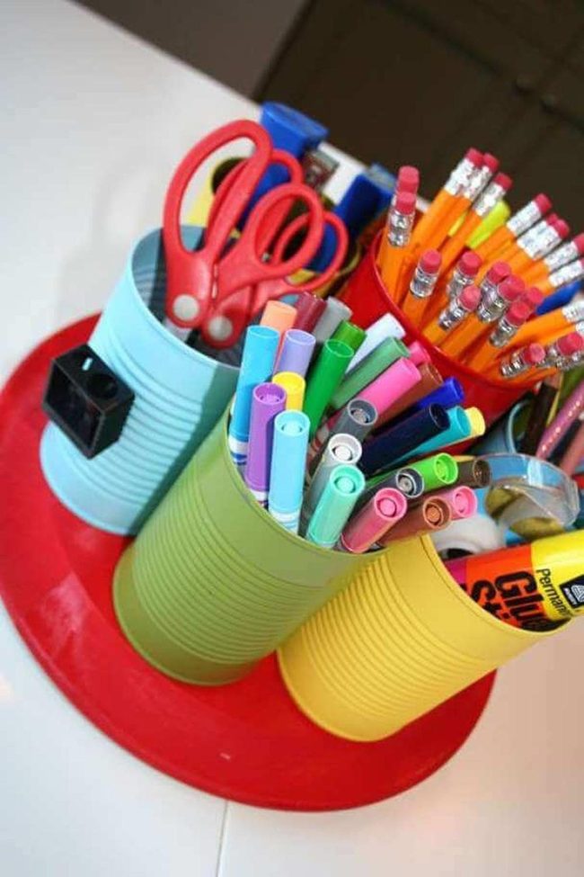 Tin Can Pencil Organizers