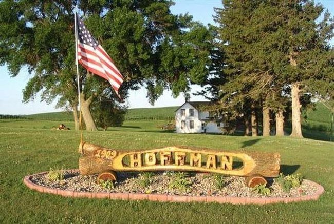 Carved Logs With Flags