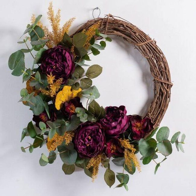 Plum Peonies With Golden Accents