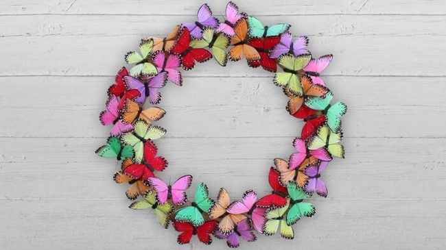 Colorful Butterfly Wreath Celebration