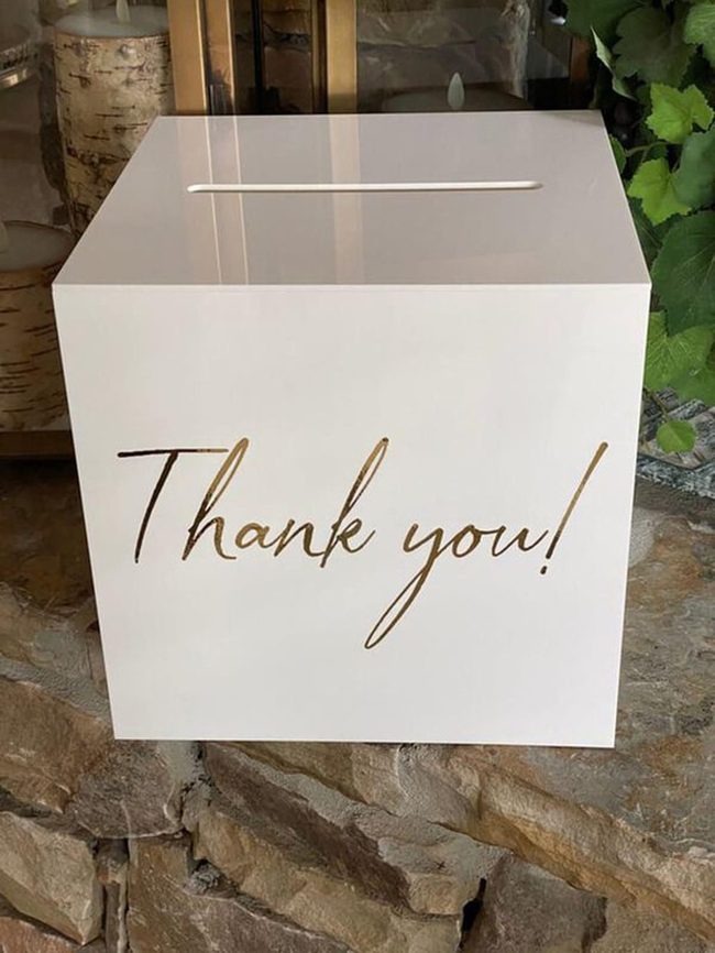 Geometric Acrylic Black Wedding Box