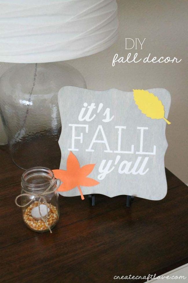 Autumn Leaves Wooden Sign