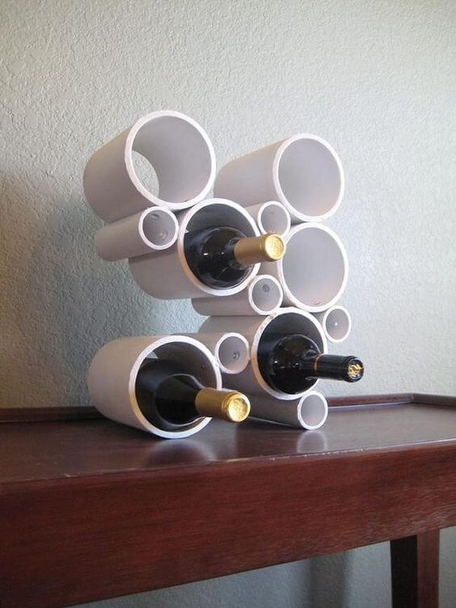 White Pvc Pipes Wine Display